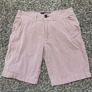 American Eagle Shorts Mens 31 Red White Striped Flat Front Pockets 100% Cotton